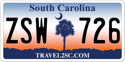 SC license plate ZSW726