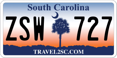 SC license plate ZSW727