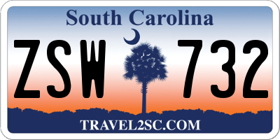 SC license plate ZSW732
