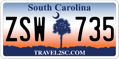 SC license plate ZSW735