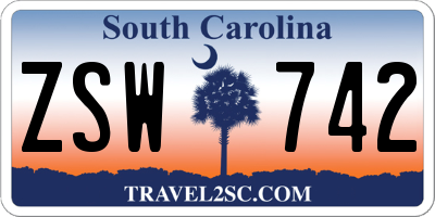SC license plate ZSW742