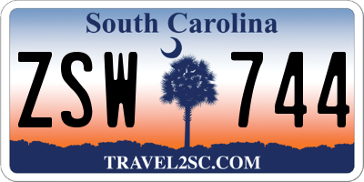 SC license plate ZSW744