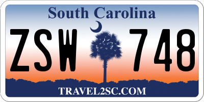 SC license plate ZSW748