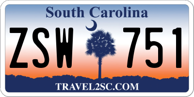 SC license plate ZSW751