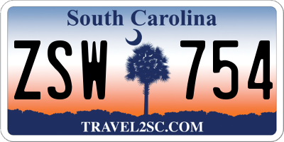 SC license plate ZSW754