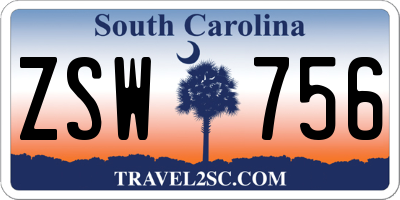SC license plate ZSW756