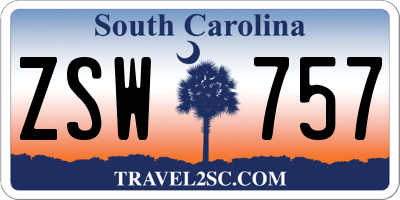 SC license plate ZSW757
