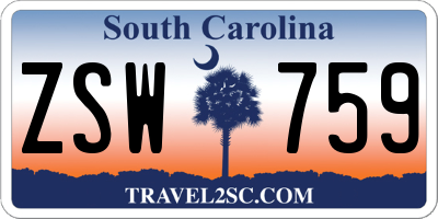 SC license plate ZSW759