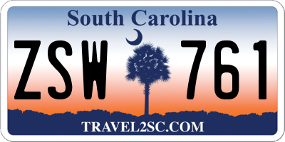 SC license plate ZSW761