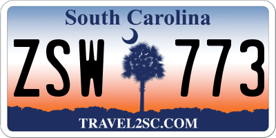 SC license plate ZSW773
