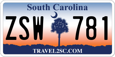 SC license plate ZSW781