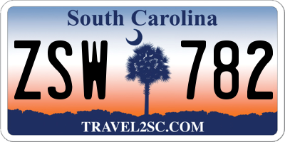 SC license plate ZSW782