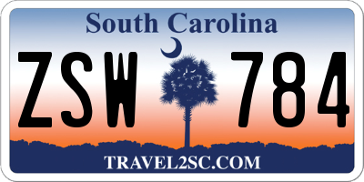 SC license plate ZSW784