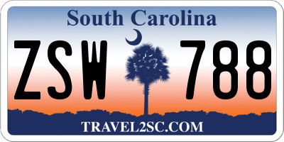SC license plate ZSW788