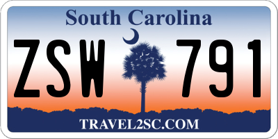 SC license plate ZSW791