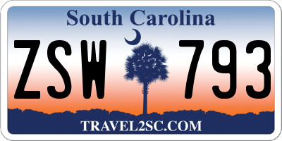 SC license plate ZSW793
