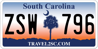 SC license plate ZSW796