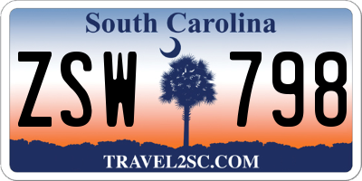 SC license plate ZSW798