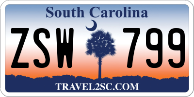 SC license plate ZSW799