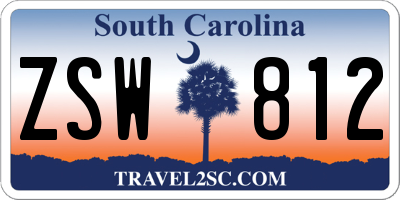 SC license plate ZSW812