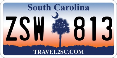 SC license plate ZSW813