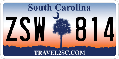 SC license plate ZSW814