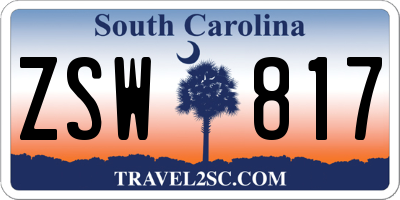 SC license plate ZSW817