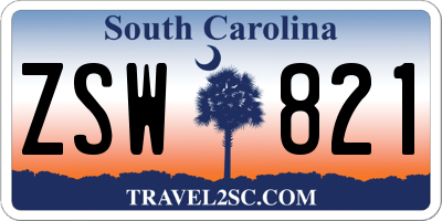 SC license plate ZSW821