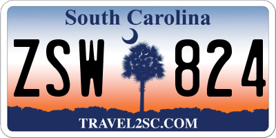 SC license plate ZSW824