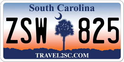 SC license plate ZSW825