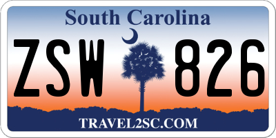 SC license plate ZSW826