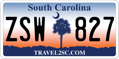 SC license plate ZSW827