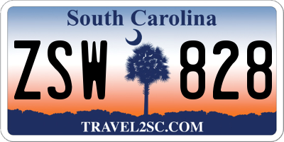 SC license plate ZSW828
