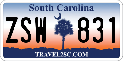 SC license plate ZSW831