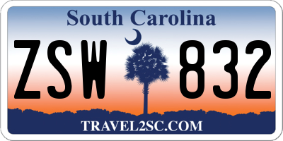 SC license plate ZSW832
