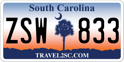 SC license plate ZSW833