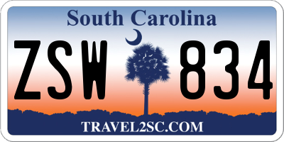 SC license plate ZSW834
