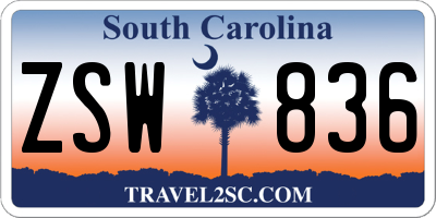 SC license plate ZSW836