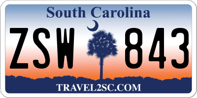 SC license plate ZSW843