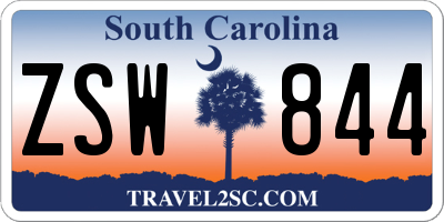 SC license plate ZSW844