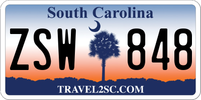 SC license plate ZSW848