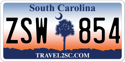 SC license plate ZSW854