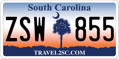 SC license plate ZSW855