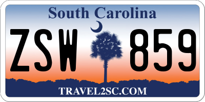 SC license plate ZSW859