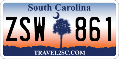 SC license plate ZSW861