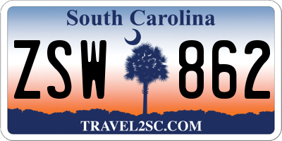 SC license plate ZSW862