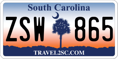 SC license plate ZSW865