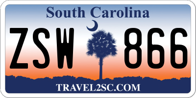 SC license plate ZSW866