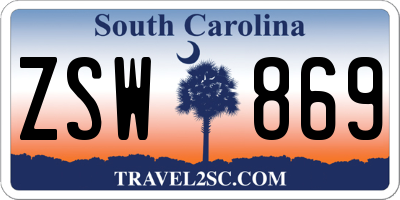 SC license plate ZSW869