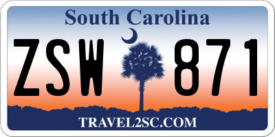 SC license plate ZSW871